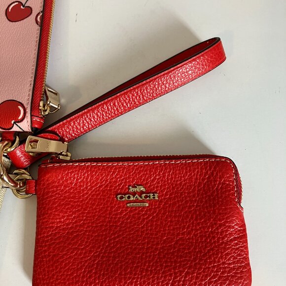 Coach Cherry, Signature Red and Pebbled Red Wallets Trio. - Picture 4 of 11